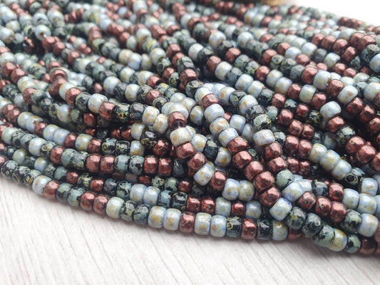 6/0 Midnight Sky Picasso Seed Beads | 4mm Beads | Full Strand