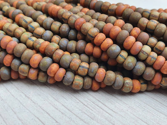 4/0 Rustic Mosaic Picasso Seed Beads | 5mm Beads | Full Strand