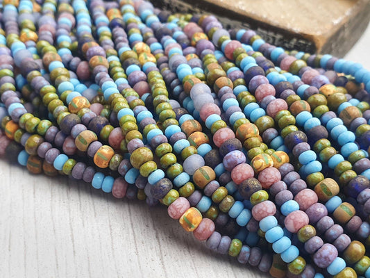 6/0 - 7/0 Matted Killer Frost Picasso Seed Beads | 4mm Beads | Full Strand