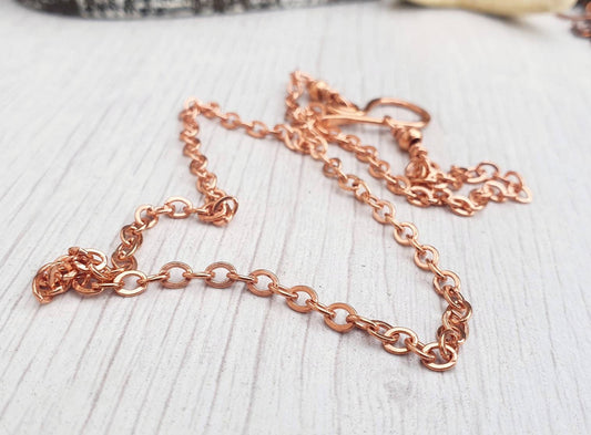 Finished Copper Flat Link Oval Cable Chain | 3.18 x 4.1mm Links