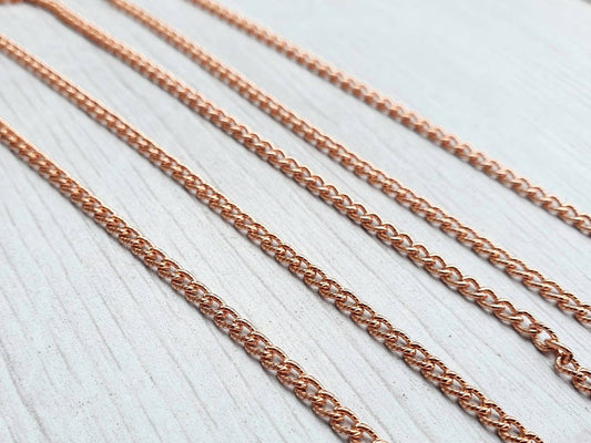 2.85 x 4.06 mm Genuine Copper Single Patterned Curb Chain | 2.85 x 4.06 mm Links | Unsoldered Chain | BY THE FOOT