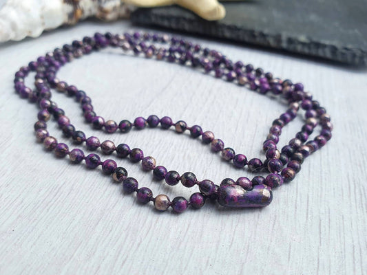 3.2mm AMETHYST ROSE Patina Copper Ball Chain | Finished Necklace | Choice of Length
