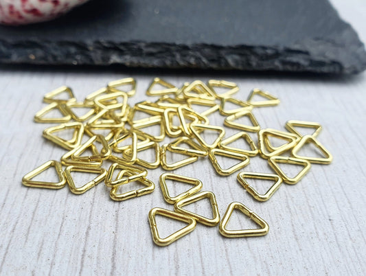 7mm Raw Brass Triangle Jump Rings | Open Jump Rings | 50 Pcs