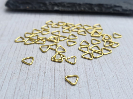5mm Raw Brass Triangle Jump Rings | Open Jump Rings | 50 Pcs
