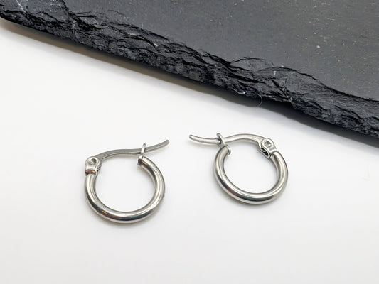 15mm Stainless Steel Hoop Ear Wires | Hoop Earrings | 1 Pair